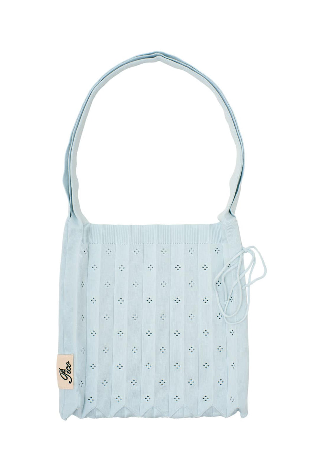 Fleur strikket taske - Ice Blue